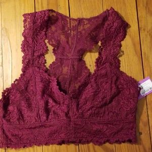 NWOT Anemone lace lined racerback bralette